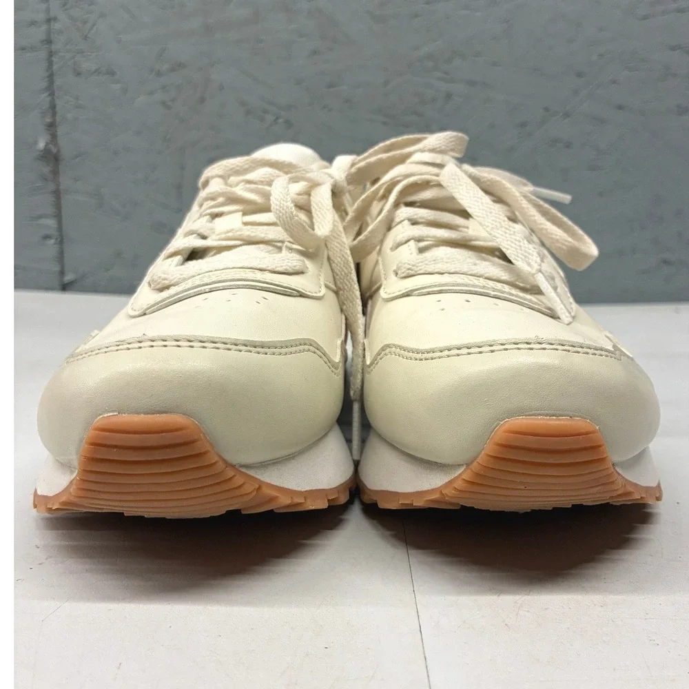 Reebok Classic Platform Sneakers Womens 7.5 Cream Rose Gold Gum Sole Athleisure